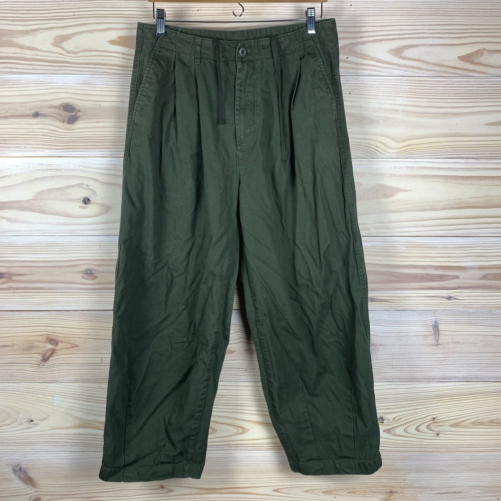 Musinsa Standard Wide Barrel Leg Trouser 31 Pleated Green‎ Pants Utility